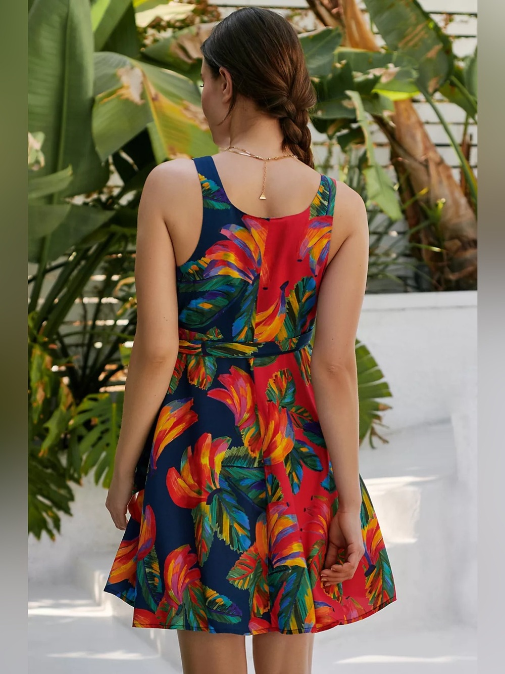Farm Rio Cover Up Wrap Dress in Pink and Blue - Picture 2 of 10